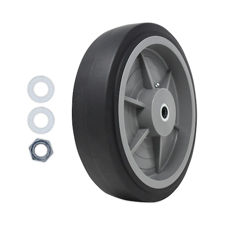 Rubbermaid Commercial Tilt Truck Wheels, 850 lb Weight Capacity, 12 in. Wheel, Black FG1316L30000